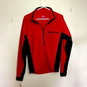 FILA 3/4 Zip Pullover Red and Black. Lightweight fleece. Vintage